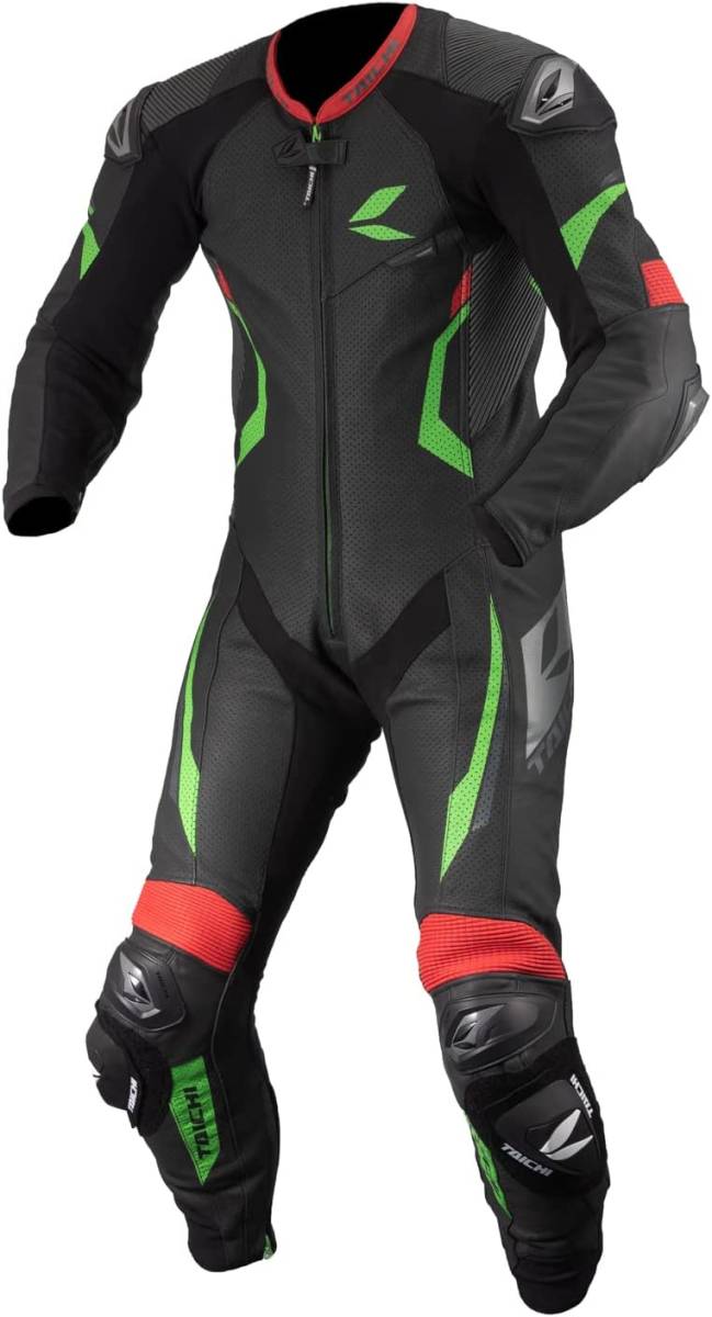 TAICHI XLサイズ 革ツナギ ブラック/レッド Yahoo!オークション -「革ツナギ タイチ」(バイクウエア、装備