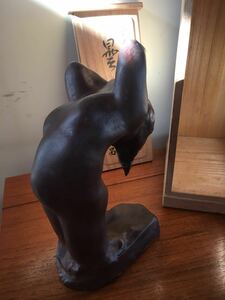 戸張孤雁作 曇り 大正6年院展出品 裸女 彫刻 古物 陶器