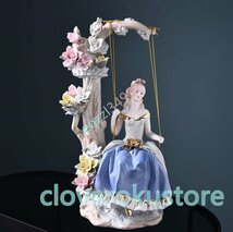 特売！極美品★陶磁器 置物 西洋陶器 北欧磁石 陶器の人形 お姫様 陶器の人形 陶器の置物 洋風 芸術品_画像4