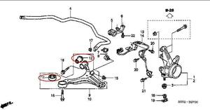 ホンダ純正新品 EP3 フロントロアアームブッシュフルセット 4点セット シビック typeR フロント ロアアーム ブッシュ