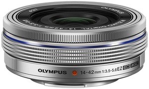 ■新品■ OLYMPUS オリンパス M.ZUIKO DIGITAL ED 14-42mm F3.5-5.6 EZ シルバー 電動式パンケーキズームレンズ ＃27112