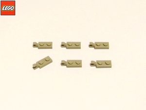 レゴ LEGO パーツ ２×１水平クリップ付きプレート（ダークタン）６個 部品 未使用