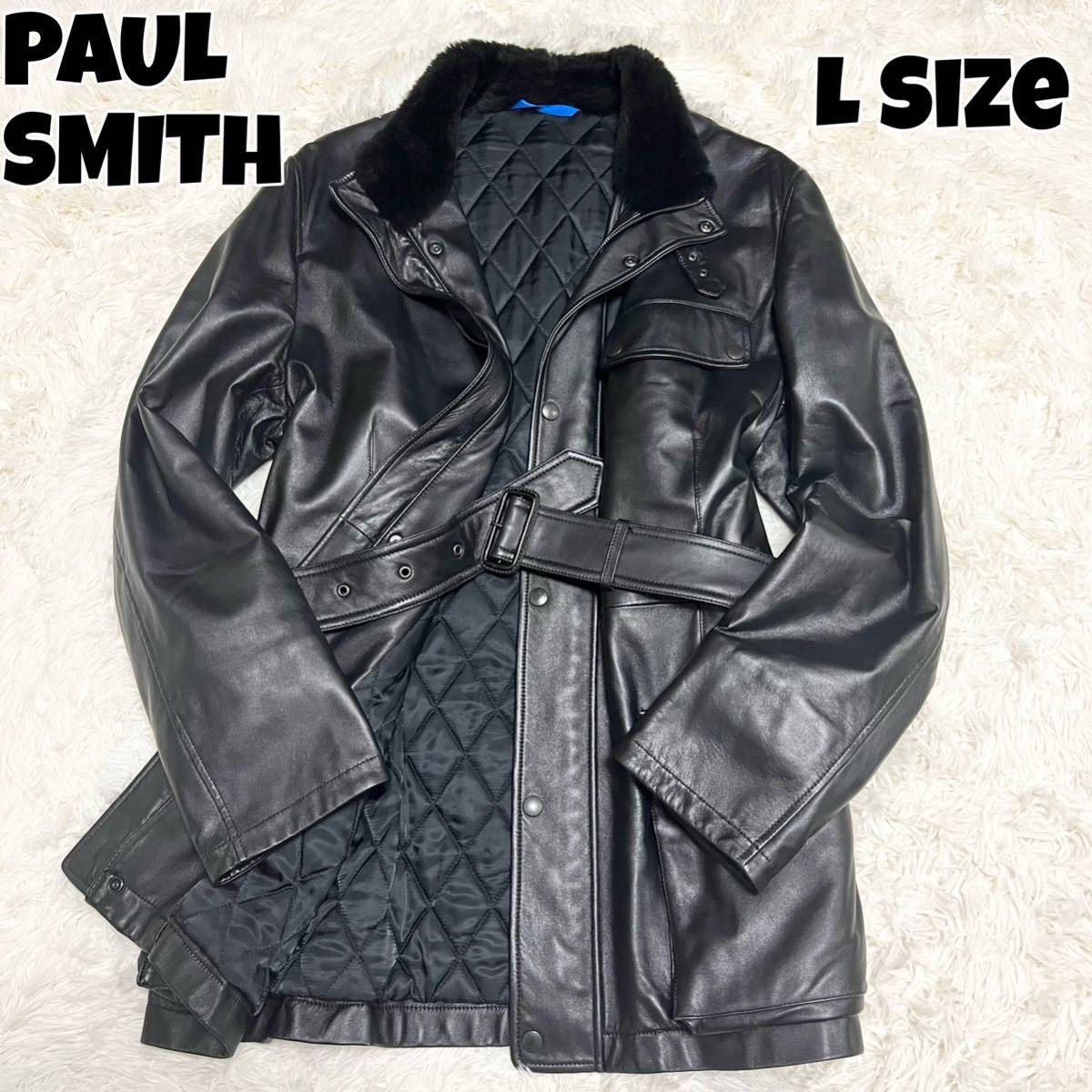 ○未使用○Paul Smith ×TRIUMPH○レザーライダースジャケット-