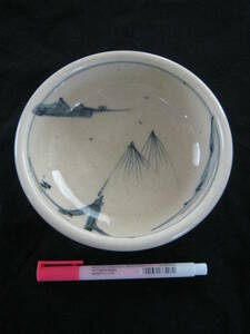  Seto core business kiln water . half next . old Seto blue and white ceramics deep plate medium-sized dish 