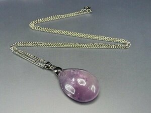  amethyst small size ... shape pendant top stainless steel chain attaching necklace prime 