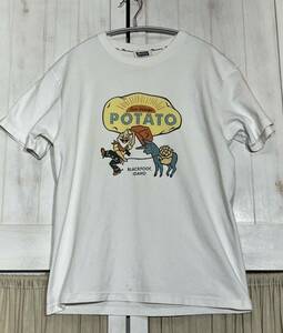 【送料無料】 Pherrow's/フェローズ半袖 ビンテージライク Tシャツ 38サイズ POTATO　キャラクタープリント 白 カットソー