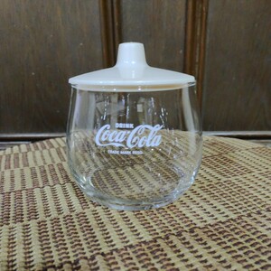 Coca-Cola 蓋付き 小物入れ ガラス 中古現状品 コカ・コーラ 昭和 レトロ 当時物 ノベルティ