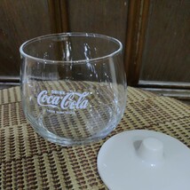 Coca-Cola 蓋付き 小物入れ ガラス 中古現状品 コカ・コーラ 昭和 レトロ 当時物 ノベルティ_画像2