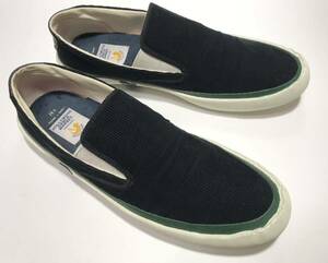 良好!! SPINGLE MOVE スピングルムーブ H.R.M ハリウッドランチマーケット 別注 SLIP-ON BLACK スリッポン 黒 28.5cm サマーコーデュロイ