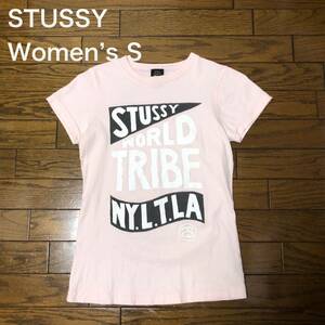 【送料無料】STUSSY半袖Tシャツ薄ピンク　レディースSサイズ　ステューシー