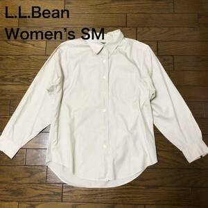 【送料無料】L.L.Bean長袖ストライプシャツ　レディースSMサイズ　エルエルビーン