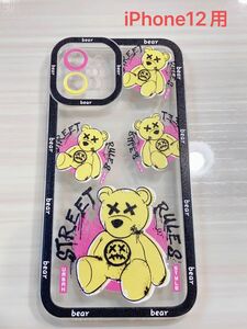 新品 iPhone12 iphoneケース クマ ベア くま 可愛い スマホ 透明 シリコン カバー POP ストリート