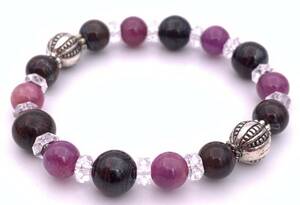  natural stone ruby &sgi light. bracele 