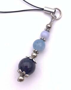  natural stone I o light & blue race & aquamarine. strap 