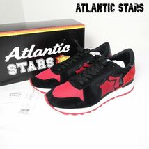 未使用 Atlantic STARS アトランティックスターズ 44 約28㎝ ARGO スエード×レザー スニーカー レースアップ ローカット レッド×ブラック_画像1