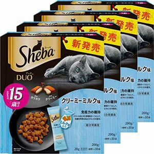 シーバ デュオ キャットフード 15歳以上 クリーミーミルク味 200g×4個(まとめ買い)