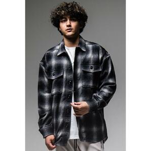 未使用　RESOUND CLOTHING　WOOLCHECK OVER CPO JK RC25-JK-004 チェックCPOジャケット BK CHECK　定価42,900円