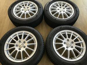 スタッドレス BS VRX3 205/55R16 21年製 アルミホイールセット PCD112-5穴 6.5J+46 4本 中古 アウディ A3 A4