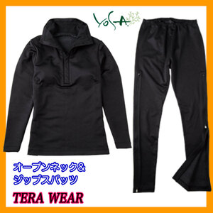  sum total ¥84200 YOSAyosa tera wear TERA WEAR open neck & Zip spats set size 3L OPEN NECK tera hell tsu. stone TERAX HOT profit _B