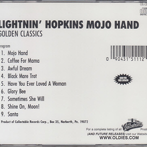 CD LIGHTNIN' HOPKINS MOJO HAND ライトニン・ホプキンス 輸入盤の画像2