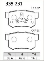 送料無料（離島除く） ブレーキパッド Mタイプ リアセット ホンダ CR-V RE3 RE4 シーアールブイ M335231 DIXCEL ディクセル REAR_画像3