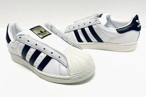  новый товар!! шедевр!! 19 год adidas SUPERSTAR LACELESS super Star гонки отсутствует кожа белый × чёрный натуральный кожа us 4 / 22.