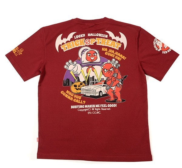 テッドマン×テッドガール/Tシャツ/ワイン/XXL/TDSS-554/エフ商会/カミナリモータース
