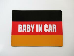 Baby in car ベビーインカー マグネットシート ステッカー ドイツ国旗風 赤ちゃん乗車中 ドイツ車 車ボディー 外貼り用