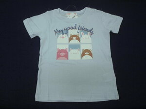 新品　130　女児半袖Ｔシャツ　サックス　レターパック発送（代引き不可）31594A