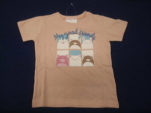 新品　110　女児半袖Ｔシャツ　アプリコット　レターパック発送（代引き不可）31594A