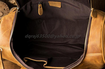 実用品 ボストンバッグ 本革 メンズ 大容量 トラベルバッグ 底鋲付き レザー 機内持ち込み 旅行バッグ 自立 牛革 旅行鞄 ゴルフ_画像10