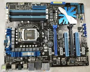 【中古パーツ】BIOS確認のみ、 ASUS P7P55D-E マザーボード ＩＯパネル LGA1156 ■MB2567