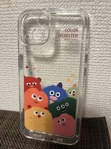 iPhone13用ケース クリア 透明 ミニモンスター 可愛い 韓国 新品未使用