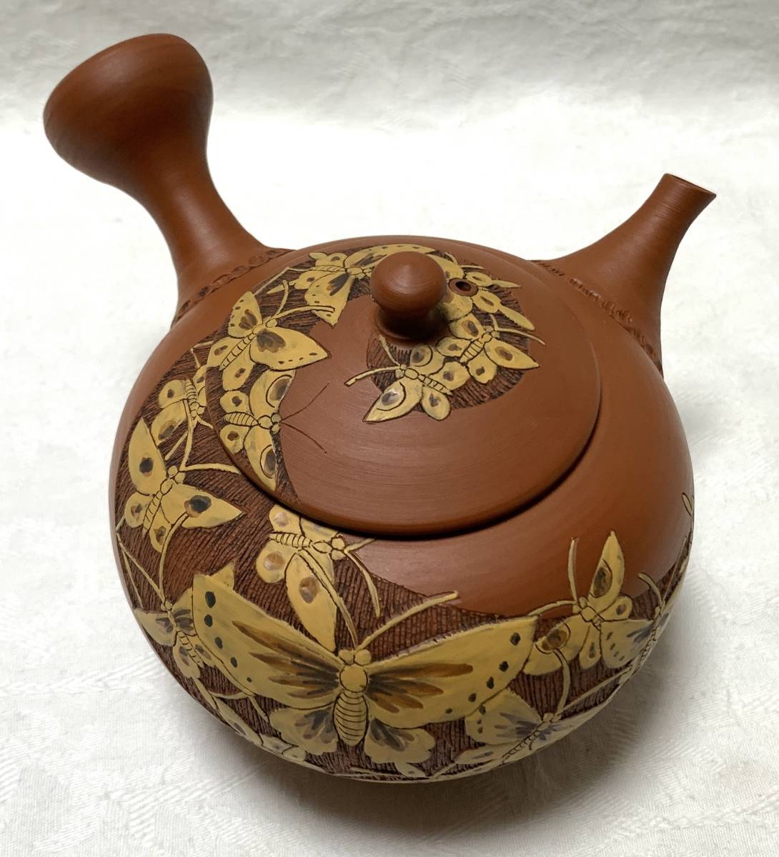 海外 常滑焼 名工 沢田昭邨 窯変急須 花 共箱 茶注 煎茶道具 veme.fi