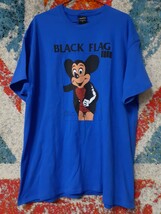 アメリカン古着ハードコアパンクスタイルビンテージUS製BLACKFLAG露出ミッキーマウスTシャツ_画像1