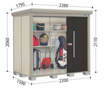 タクボ物置ND-2215 Mr.ストックマンダンディ一般型標準屋根背面棚タイプ間口2200奥行1590高さ2110選べる扉色 追加料金で工事可能_画像2
