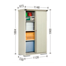 タクボ物置 ジャンプ GP-115AT たて置き型(棚板3枚 ネット棚1枚付)間口1120mm奥行530mm高さ1900mm 扉カラー選択可能 送料無料_画像4
