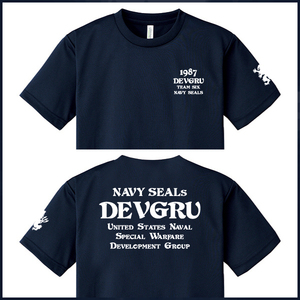 NAVY SEALs DEVGRU ドライＴシャツ （サイズS～5L）紺【品番ag238】