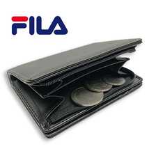 全3色 FILA（フィラ）ドットロゴ型押し ファスナー＆パスケース付き 2つ折り財布 ショート ウォレット_画像5