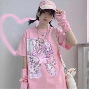 Tシャツ 半袖 プリント 病み 量産型 原宿系 個性的 オーバーサイズ 韓国 7