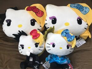 ラウンドワン限定！YOSHIKITTY BIGぬいぐるみ BIGフェイスクッション 4種セット X JAPAN YOSHIKI ハローキティ サンリオ