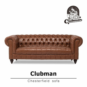  sofa 3 seater . sofa Cesta - field antique three seater .3 person for coffee Brown imitation leather Britain Vintage Clubman VXB3P94