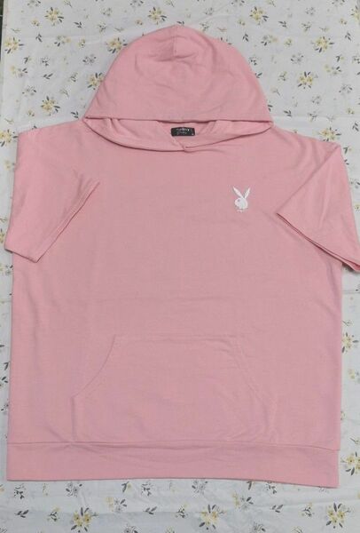 PLAYBOY　半袖パーカー　Tシャツ　ピンク 