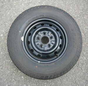 ☆バリ溝!DUNLOP スペアタイヤ SP175 185/80R14 102/100N 14インチ鉄ホイル 5J 5H 114.3+50☆