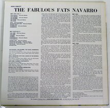 ★LPレコード!Fats Navarro ファッツ・ナヴァロ THE FABULOUS USED品★_画像2