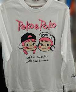 即決 ペコちゃん&ポコちゃん メンズロングスリーブTシャツ【LL】新品タグ付き Peko&Poko 不二家 FUJIYA ミルキー ロンT 長袖Tシャツ 2L