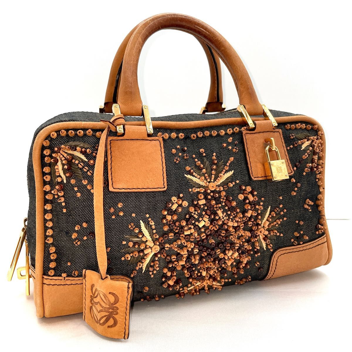 良品 LOEWE ロエベ アマソナ28 ハンドバッグ アナグラム 希少カラー