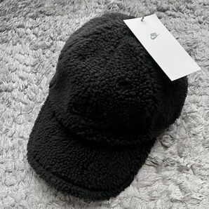 ナイキ キャップ 帽子 フリース ブラック 黒 フリーサイズ 新品！送料込！