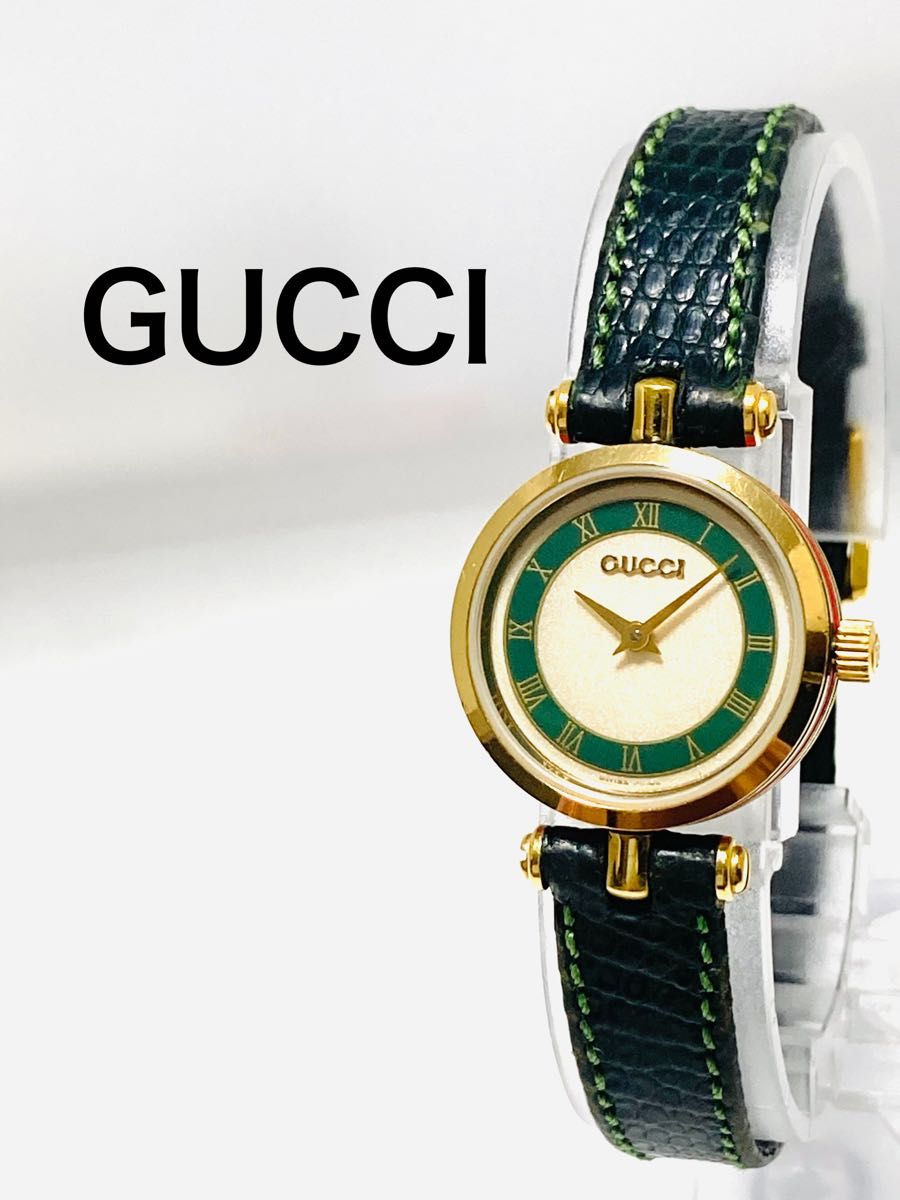 美品 GUCCI グッチ 純正ベルト 電池新品交換済み レディース腕時計 