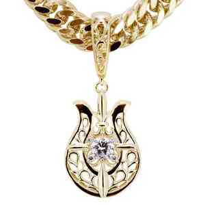  diamond necklace 0.5ct men's 18k Gold pendant horseshoe man expert evidence VVS Class 